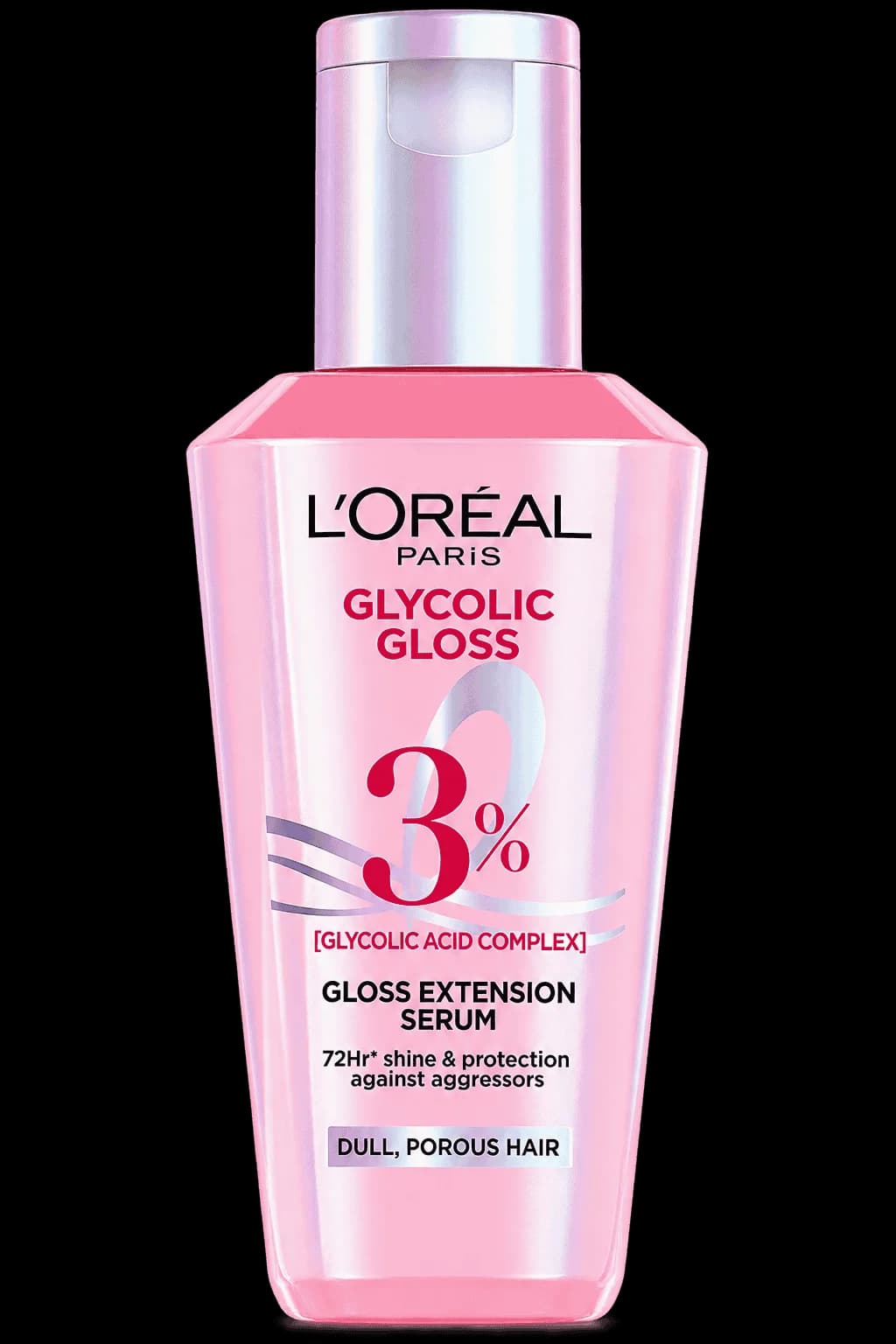 L'Oreal Paris Glycolic Gloss Serum - Glycolic Acid 72H Shine - 80ml Leave-In Serum for 72H Shine. Shields hair from pollution, hard water & UV rays. Non-sticky for stronger, healthy hair.