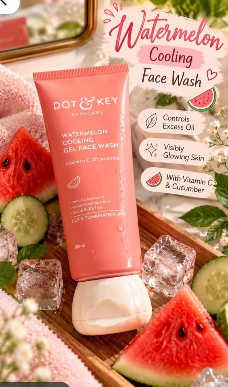 DOT & KEY Watermelon Gel Face Wash - 100ml - PR product view 1