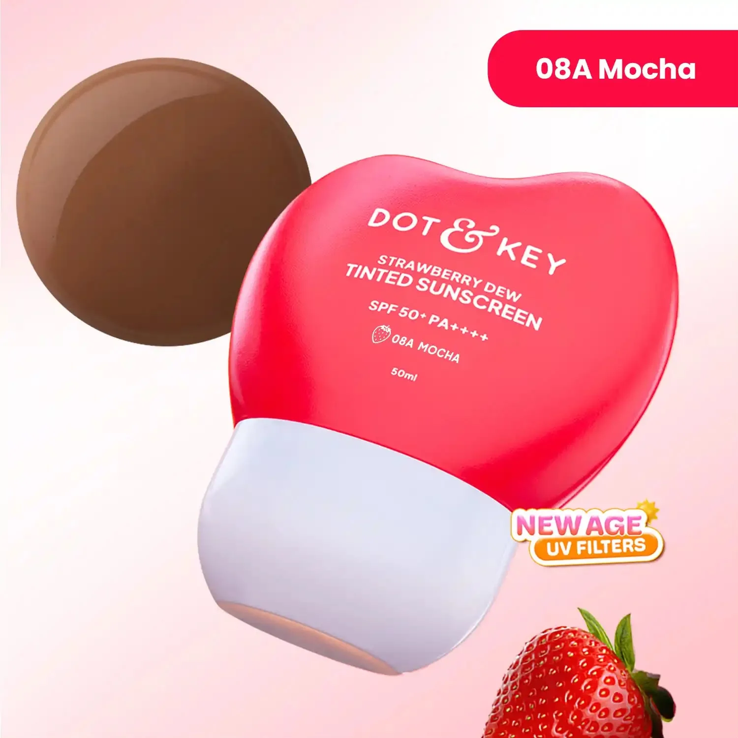 DOT & KEY Strawberry Dew Tinted Sunscreen SPF 50+ PA++++ - 08A Mocha 50ml - PR product view 1