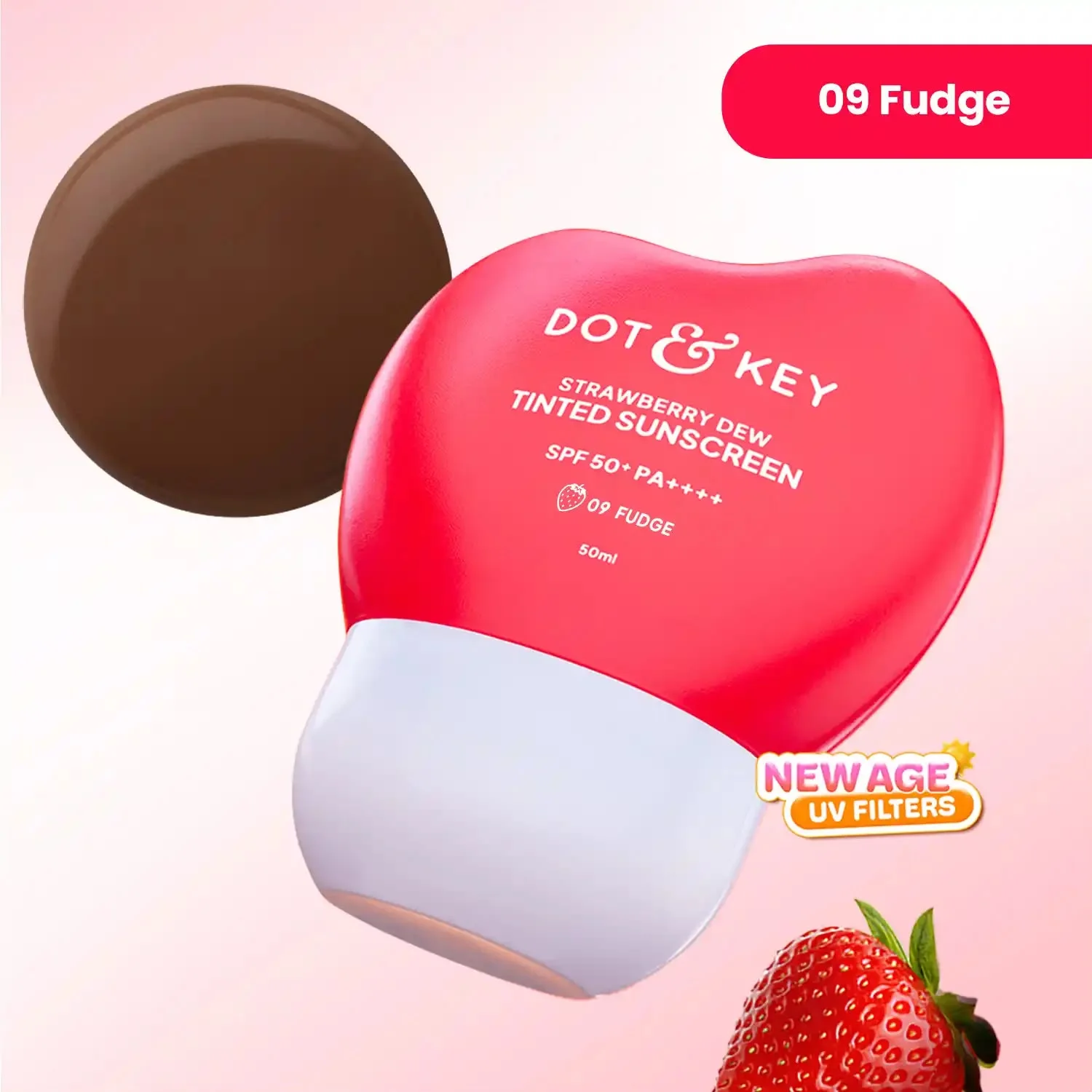 DOT & KEY Strawberry Dew Tinted Sunscreen SPF 50+ PA++++ – 09 Fudge (50 ml)