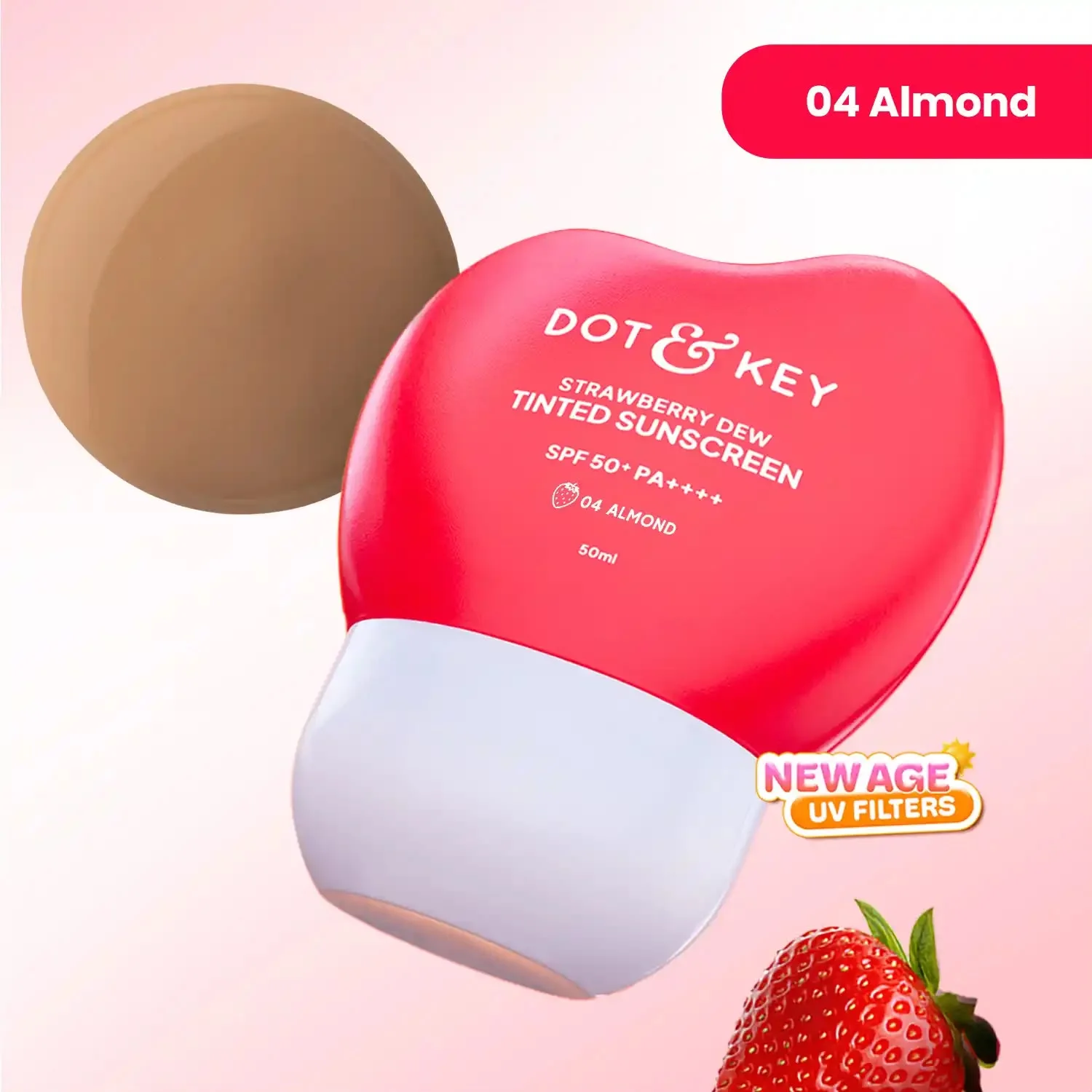 DOT & KEY Strawberry Dew Tinted Sunscreen SPF 50+ PA++++ – 04 Almond (50 ml)
